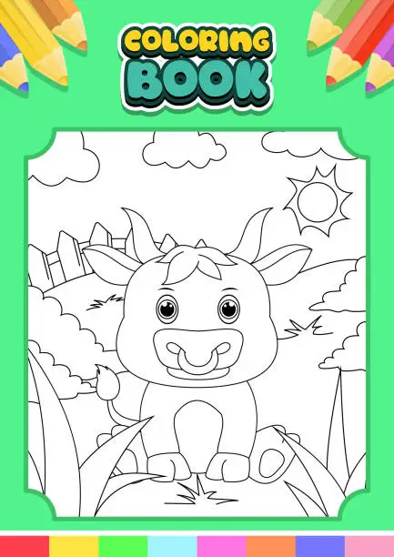 Vector illustration of animal coloring book