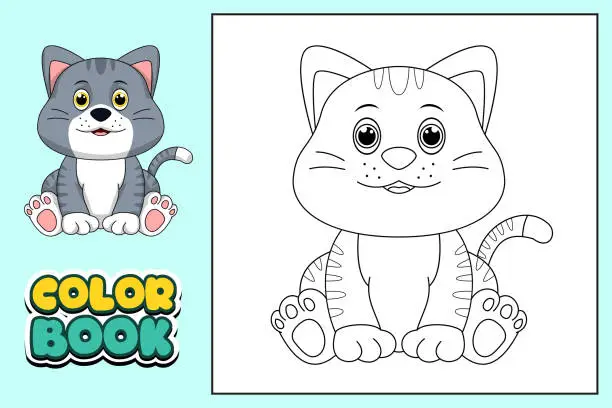 Vector illustration of animal coloring book