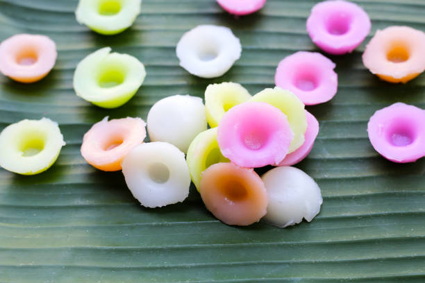 istock Floral rice cakes (Kanom Nam Dok Mai) Thai dessert 1829722420