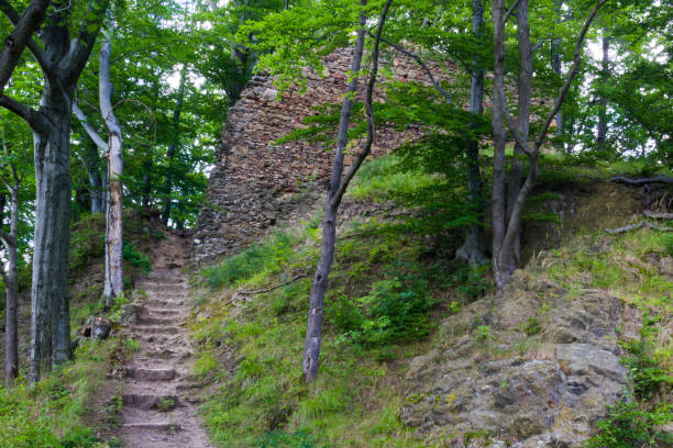 Stairs to castle at Borowa Gora near Walbrzych in Poland