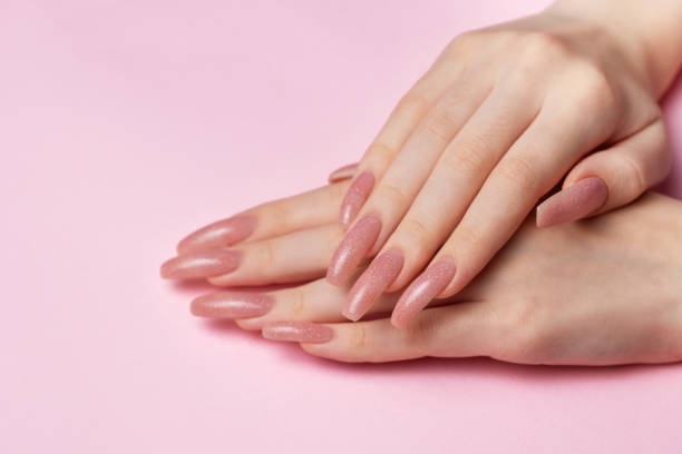 istock Female hands with beautiful manicure 1829759563