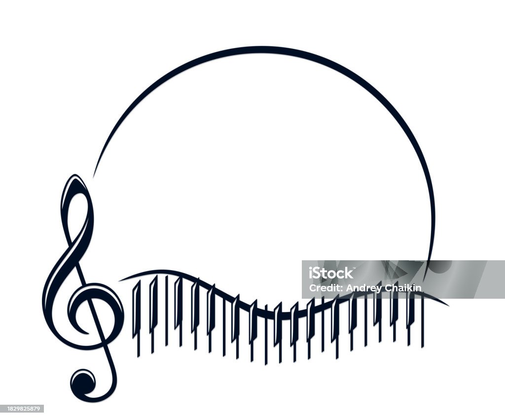 Treble Clef Symbol With Piano Stock Illustration - Download Image Now