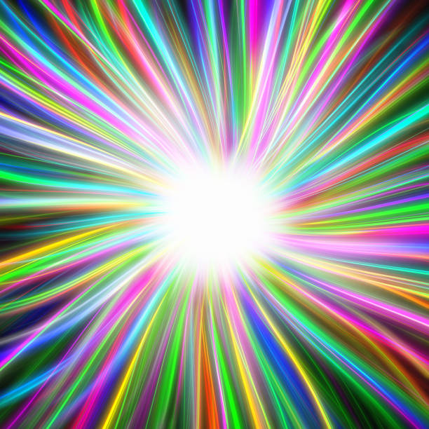 istock Bright light surrounded by rays in many colors as a colorful template for individual adjustments 1829848747