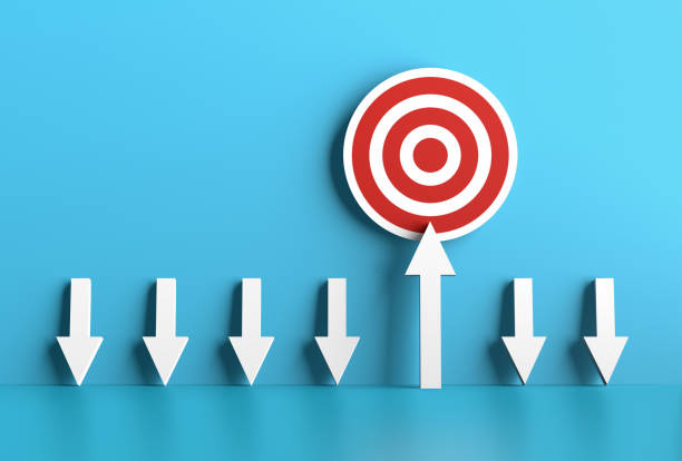 istock Right or correct direction to achieve the target goals. 1829876371