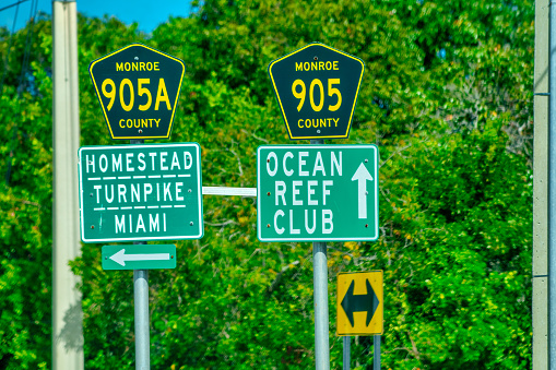 Road directions in Monroe County, Florida