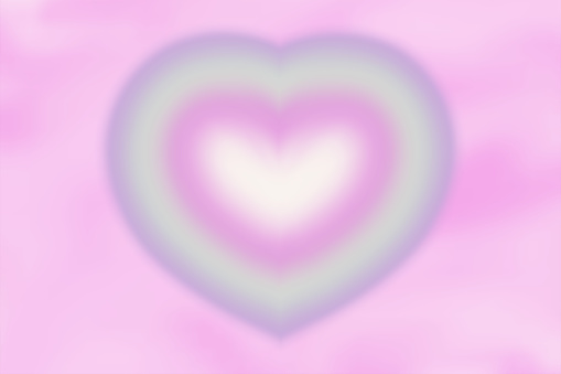 Blur Heart background tunnel gradient y2k. Aesthetic gradient with heart shape for background valentines day. Vector illustration