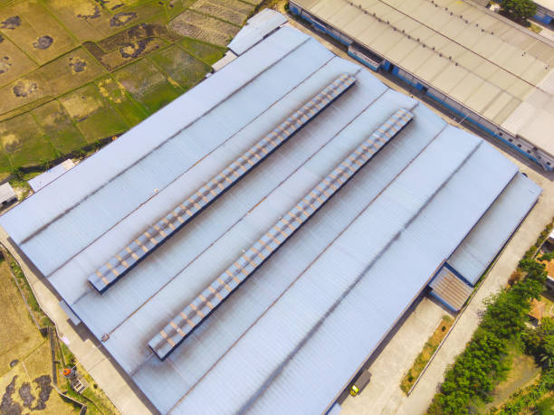 istock Top view of Food processing factory district 1829946776