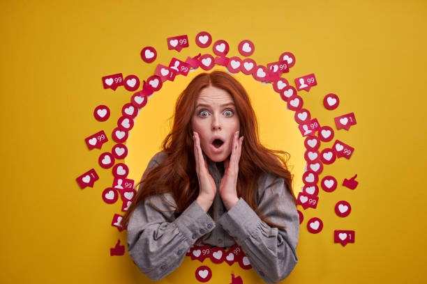 istock surprised female in shock by comment in blog or post 1829950663