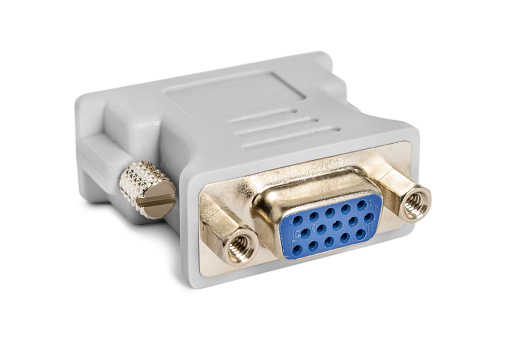VGA socket adapter device isolated on white background