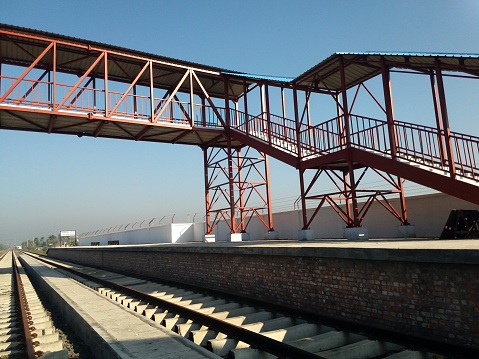 Metallic footover bridge at railway station