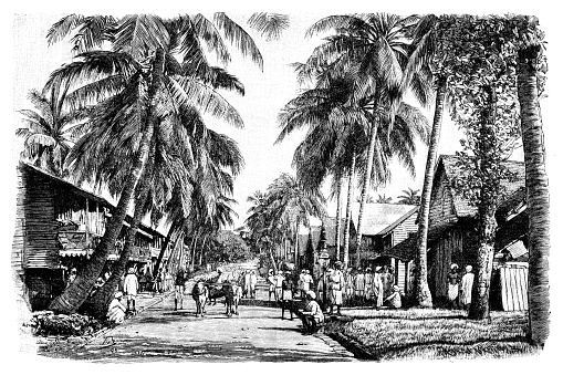 Bazar street in the criminal colony Port Blair