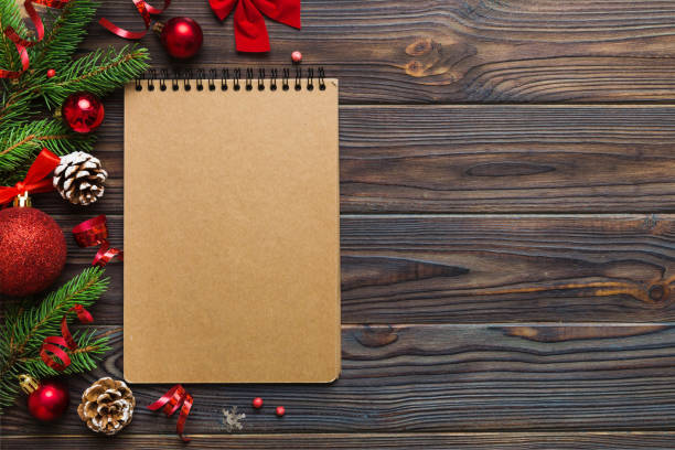 istock Christmas blank greeting card mock-up scene. Creative layout made of Christmas tree branches and paper card note. Flat lay. Nature New Year concept 1829984840