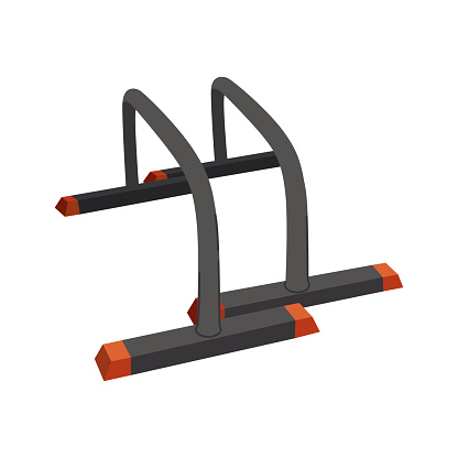 Parallettes vector illustration. gym objects set. Gym equipment flat design. Collection on sport theme. Ideal for web design, stickers, sport guide and tutorials