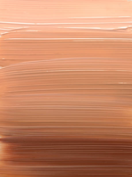 istock Makeup Liquid foundation composition background. BB CC Cream Concealer texture. Cosmetic product brush swatch 1830029133