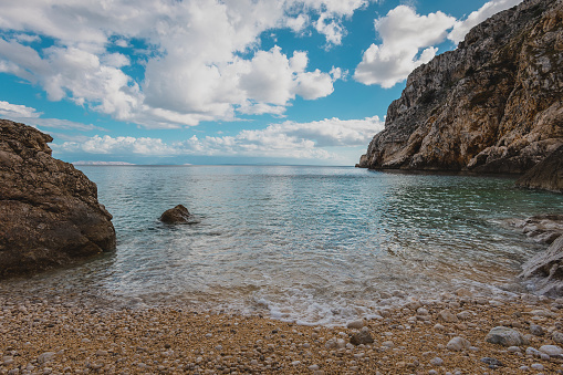 Remote wild beach on Naxos island, Greece.