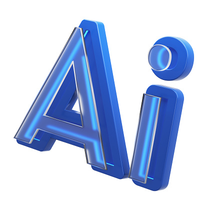Artificial Intelligence 3d icon isolated on white background