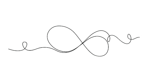 Continuous One Line Art Infinity Limitless Isolated Vector Illustration ...