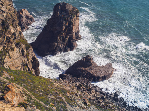istock Top view of ocean shore waves 1830068889