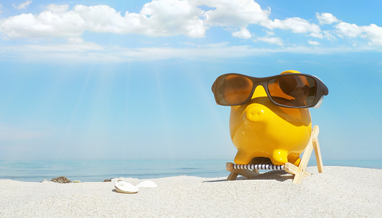 Piggy Bank in Vacation - Panorama
