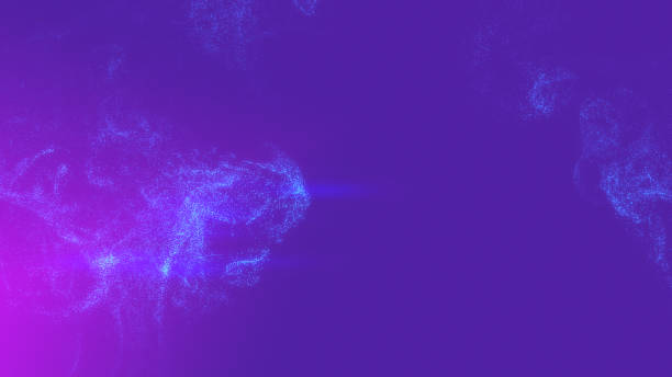 istock Abstract and technological purple background. particle illustration. 3D grid surface 1830082062