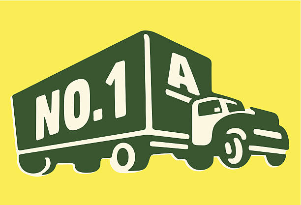 poruszający się samochód ciężarowy - semi truck illustrations stock illustrations