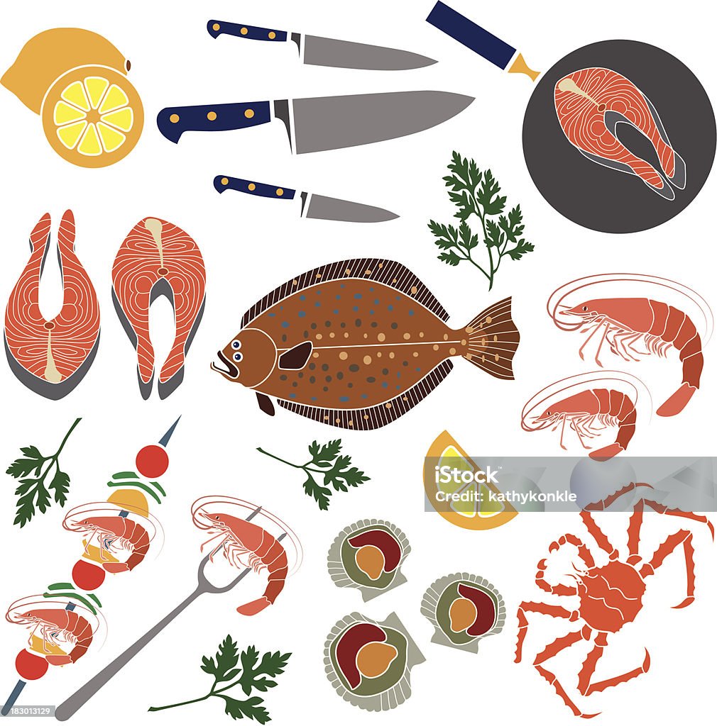 Cuisine de fruits de mer - clipart vectoriel de Aliment libre de droits