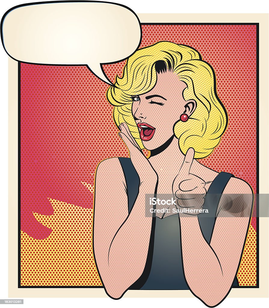 Satisfait Blonde disant Ok - clipart vectoriel de Femmes libre de droits