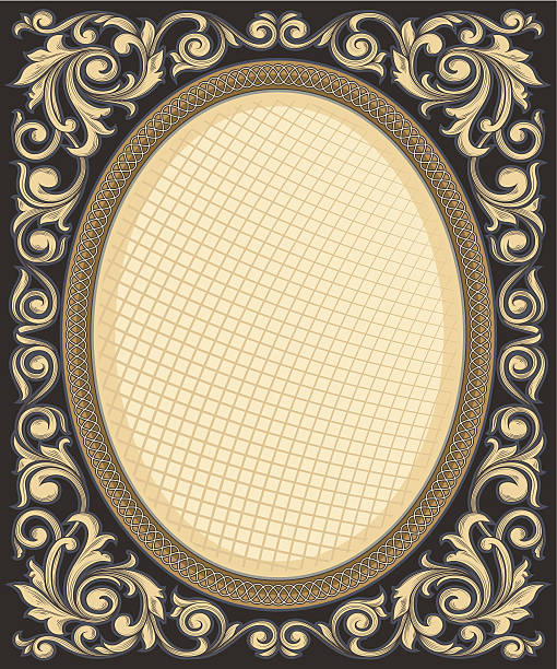 ozdobne ramki vintage - sepia toned frame paper backgrounds stock illustrations