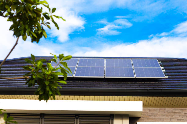 istock Rooftop with solar panels  in Bangkok Senanikhom 1830137472