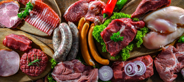 istock Composition with a variety of meat products 1830138527