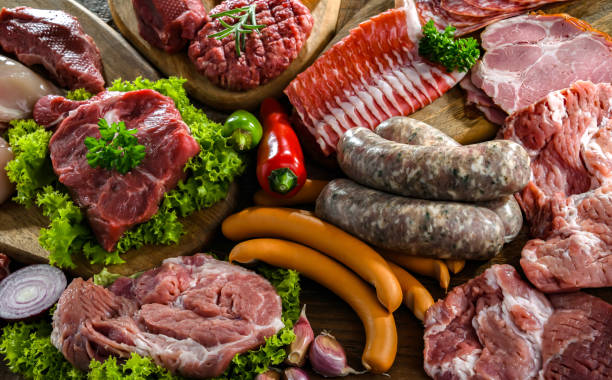 istock Composition with a variety of meat products 1830139078
