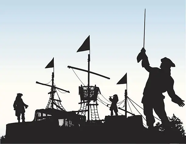 Vector illustration of Pirate Ship