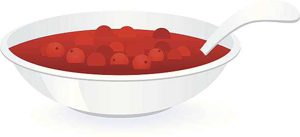 клюквенный соус - cranberry sauce stock illustrations