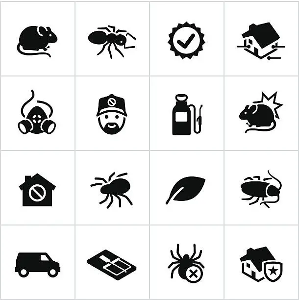 Vector illustration of Black Exterminator Icons