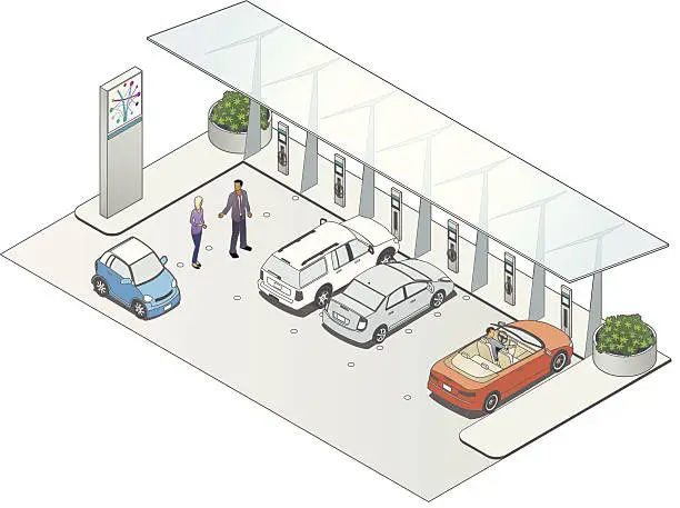 Vector illustration of Vehicle Charging Station