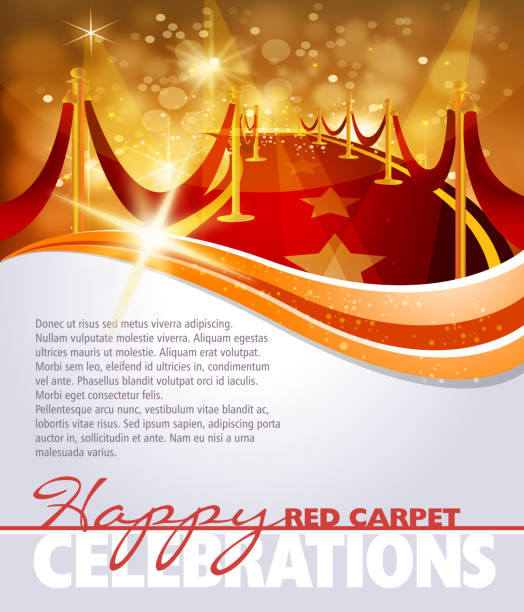 развлечения-красный ковер фон - star shape star theatrical performance backgrounds stock illustrations