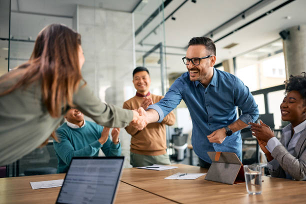 istock Congratulations, welcome to our team! 1830166929