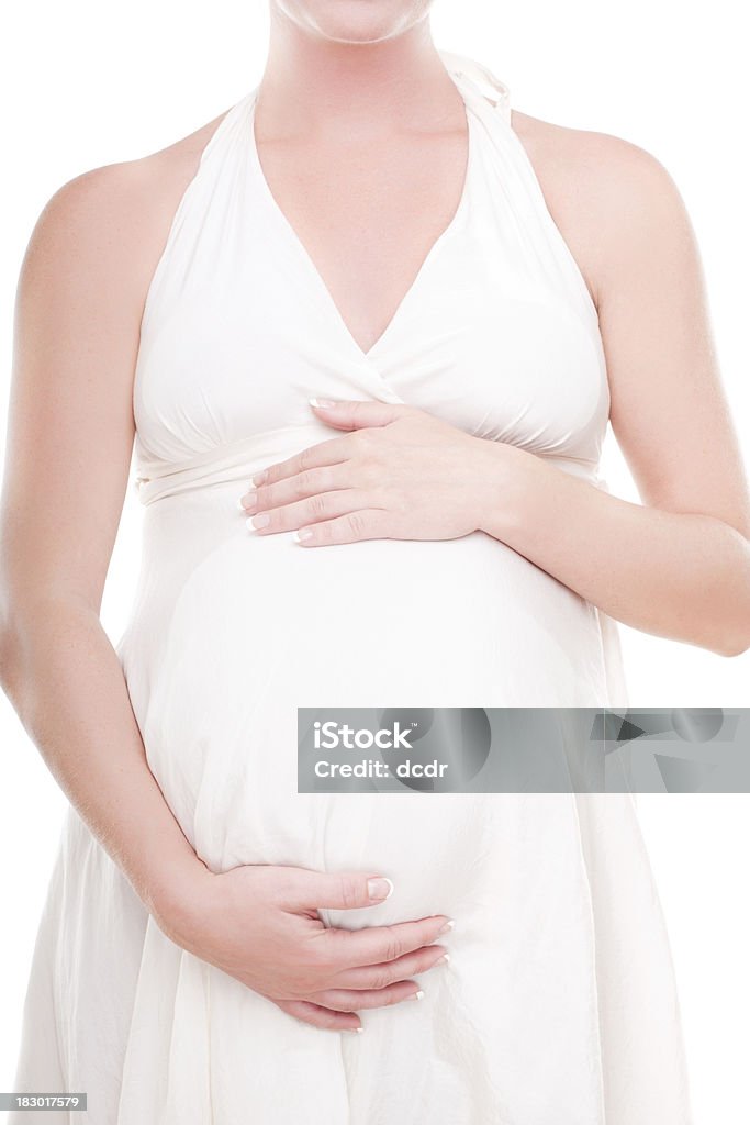 Schwangere Frau hält ihr Bauch - Lizenzfrei Europäischer Abstammung Stock-Foto