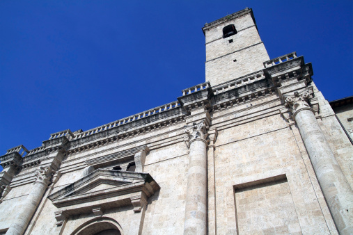 Catholic church in limestone, originally a Greek doric temple, Italy