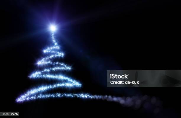 Christmas Weihnachtsbaum Stock Vektor Art und mehr Bilder von Schwarzer Hintergrund - Schwarzer Hintergrund, Weihnachten, Blau