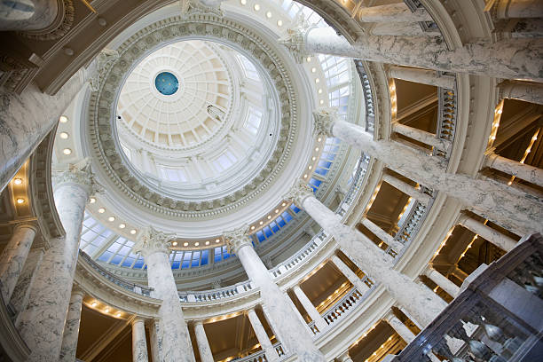 cúpula interna, capitólio do estado de idaho, boise clássica de arquitetura - idaho state capitol imagens e fotografias de stock