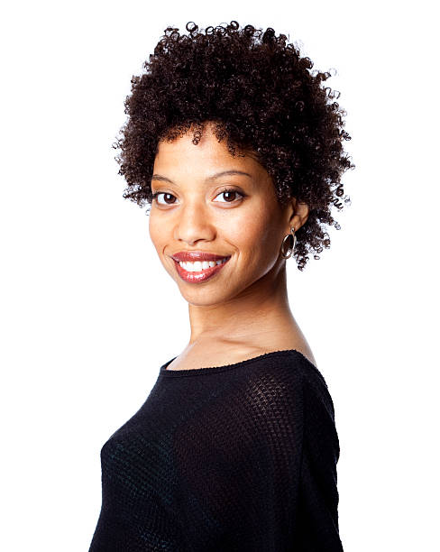 istock pretty young black woman smiling at camera 183018401