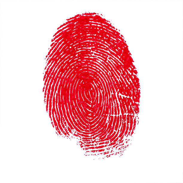istock Red Isolated Fingerprint On White Background 183018508
