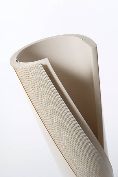 Rolled up white blank magazine against white background Close-up of blank rolled up magazine against white background. rolled up magazine stock pictures, royalty-free photos & images