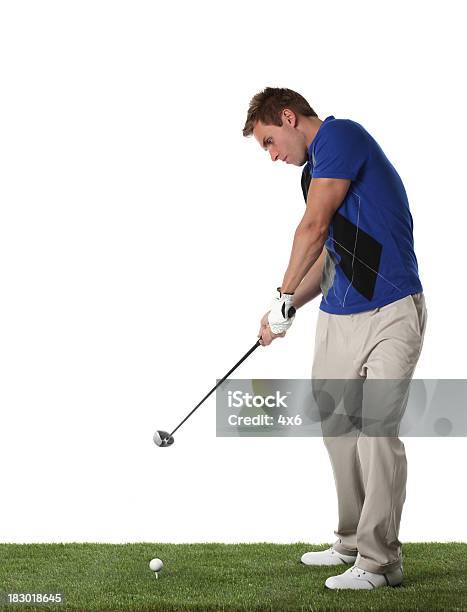 Człowiek Gry W Golfa - zdjęcia stockowe i więcej obrazów 20-29 lat - 20-29 lat, Antycypacja, But do gry w golfa