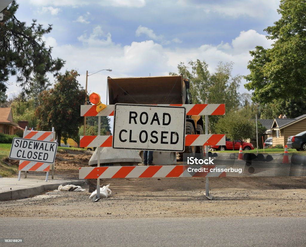 Carretera cerrada - Foto de stock de Sector de la construcción libre de derechos