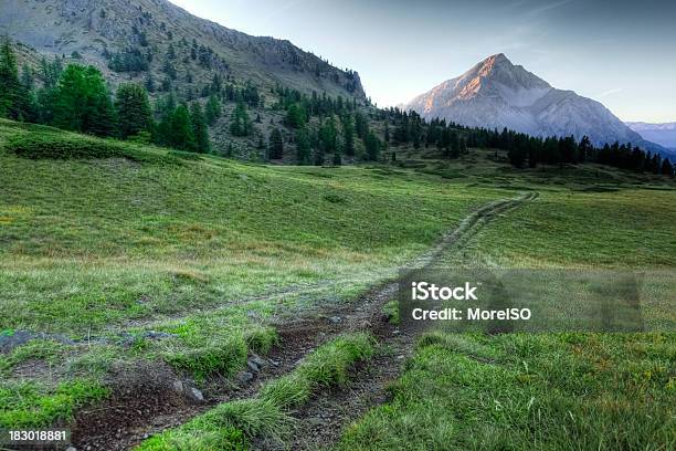 Foto de Paisagem De Montanha Nos Alpes O Monte Chaberton e mais fotos de stock de Piemonte - Piemonte, Bosque - Floresta, Alpes europeus