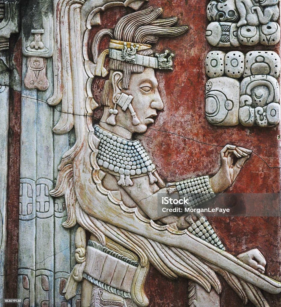 Bas-Relief in Palenque rovine - Foto stock royalty-free di Palenque