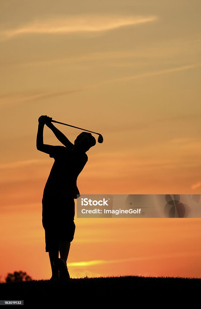 Silhouette Junior Golf - Foto stock royalty-free di Golf