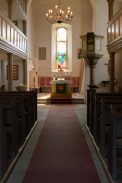 istock Interior view of a church with an altar 1830195885